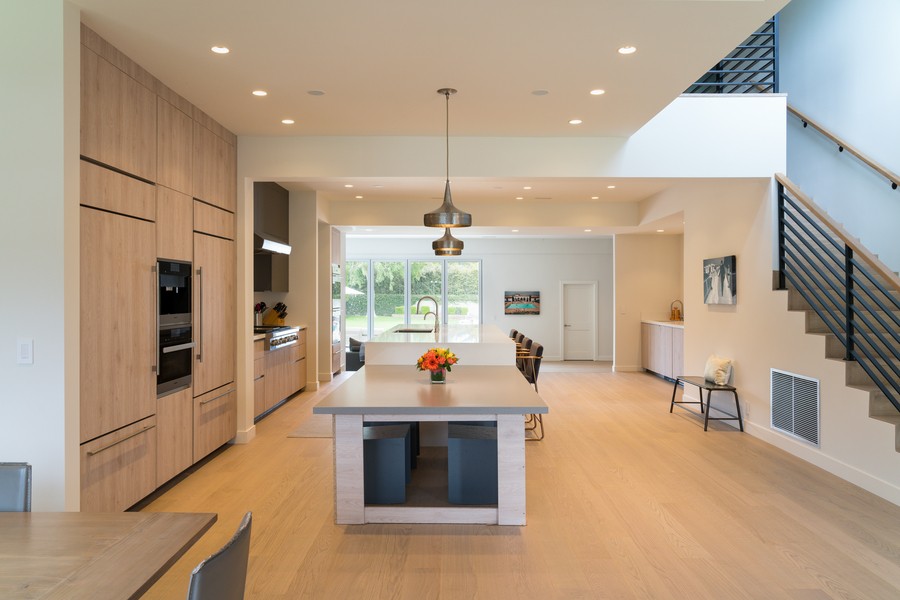 Ketra lighting fixtures installed in the kitchen area of a luxury home.